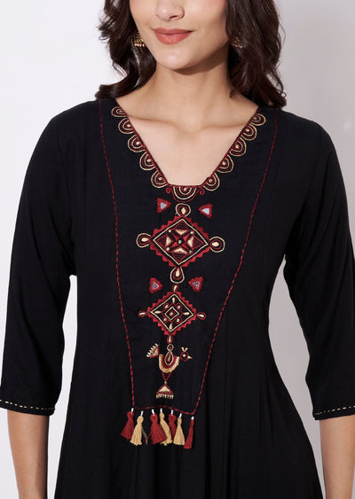 Black Reyon Anarkali Suit