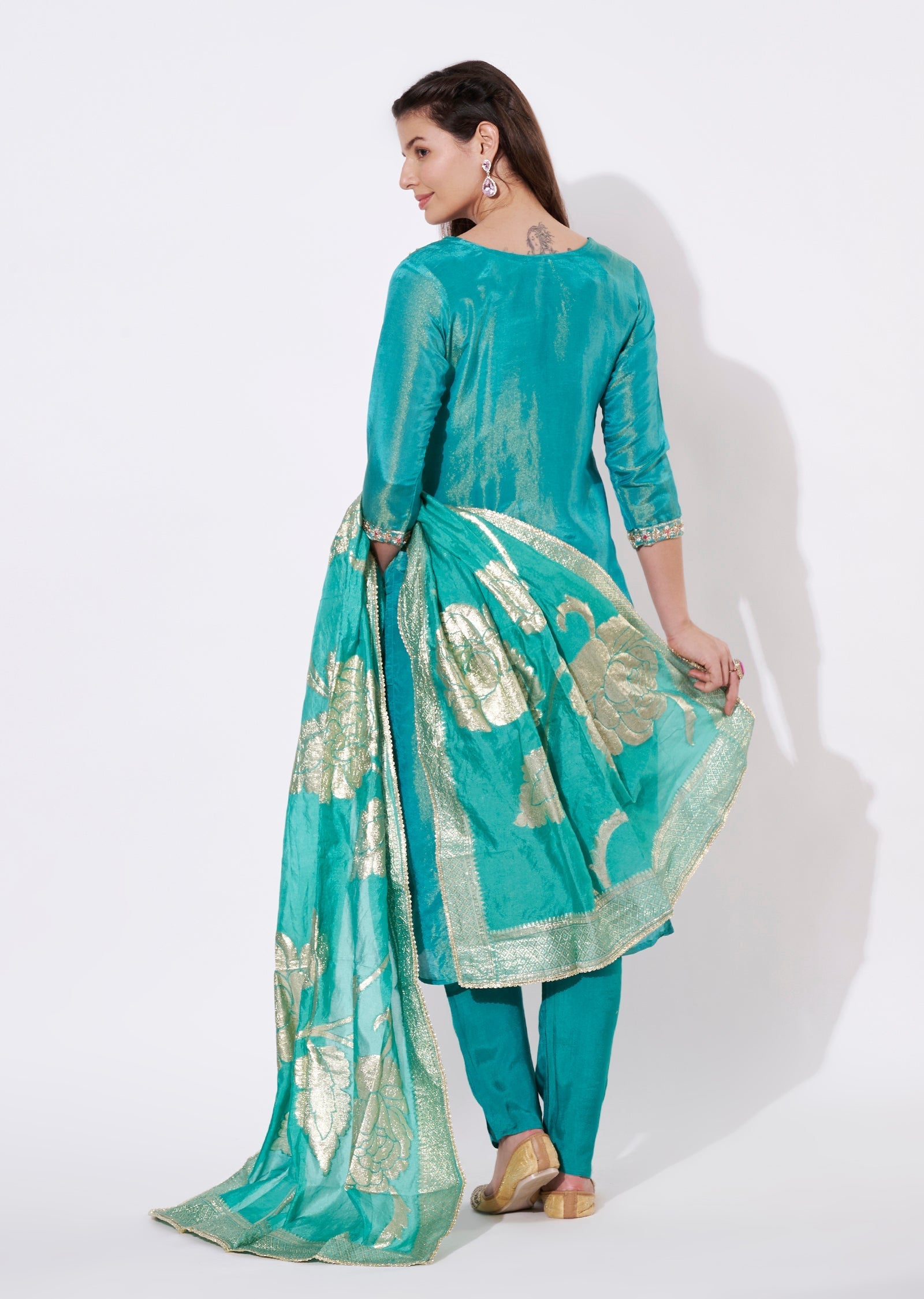 Dusty Green Tissue Straight cut suit