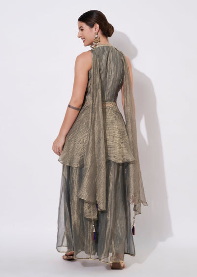 Dusty Green Tissue Straight cut suit