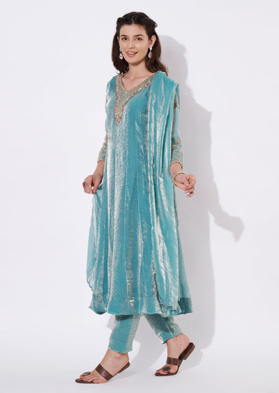 Dusty Green Jimmy Choo Anarkali Suit