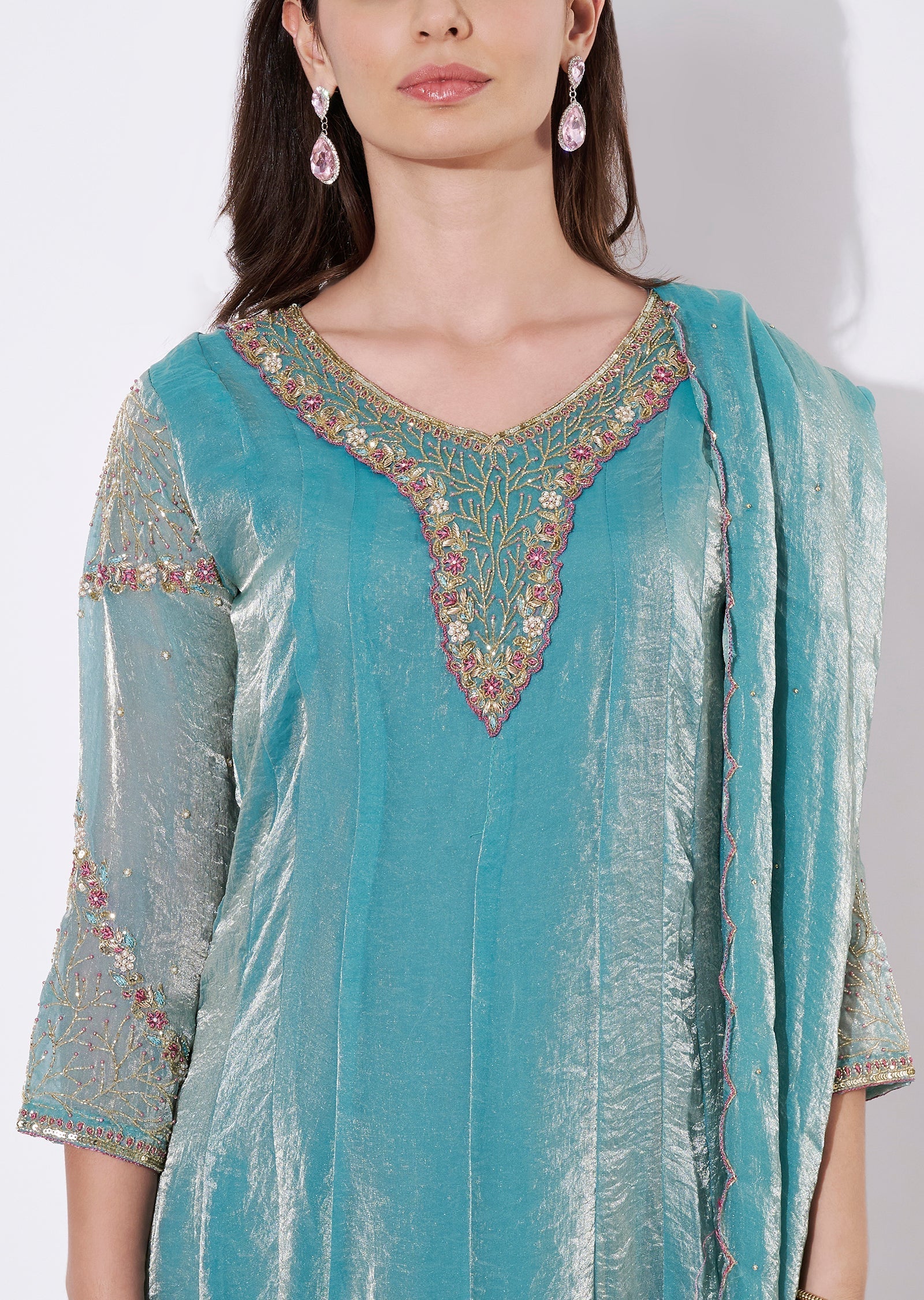 Dusty Green Anarkali Suit