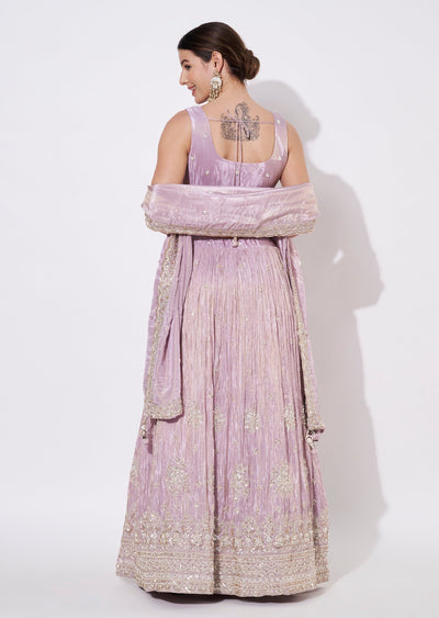 Lavender Tissue Lehenga Set