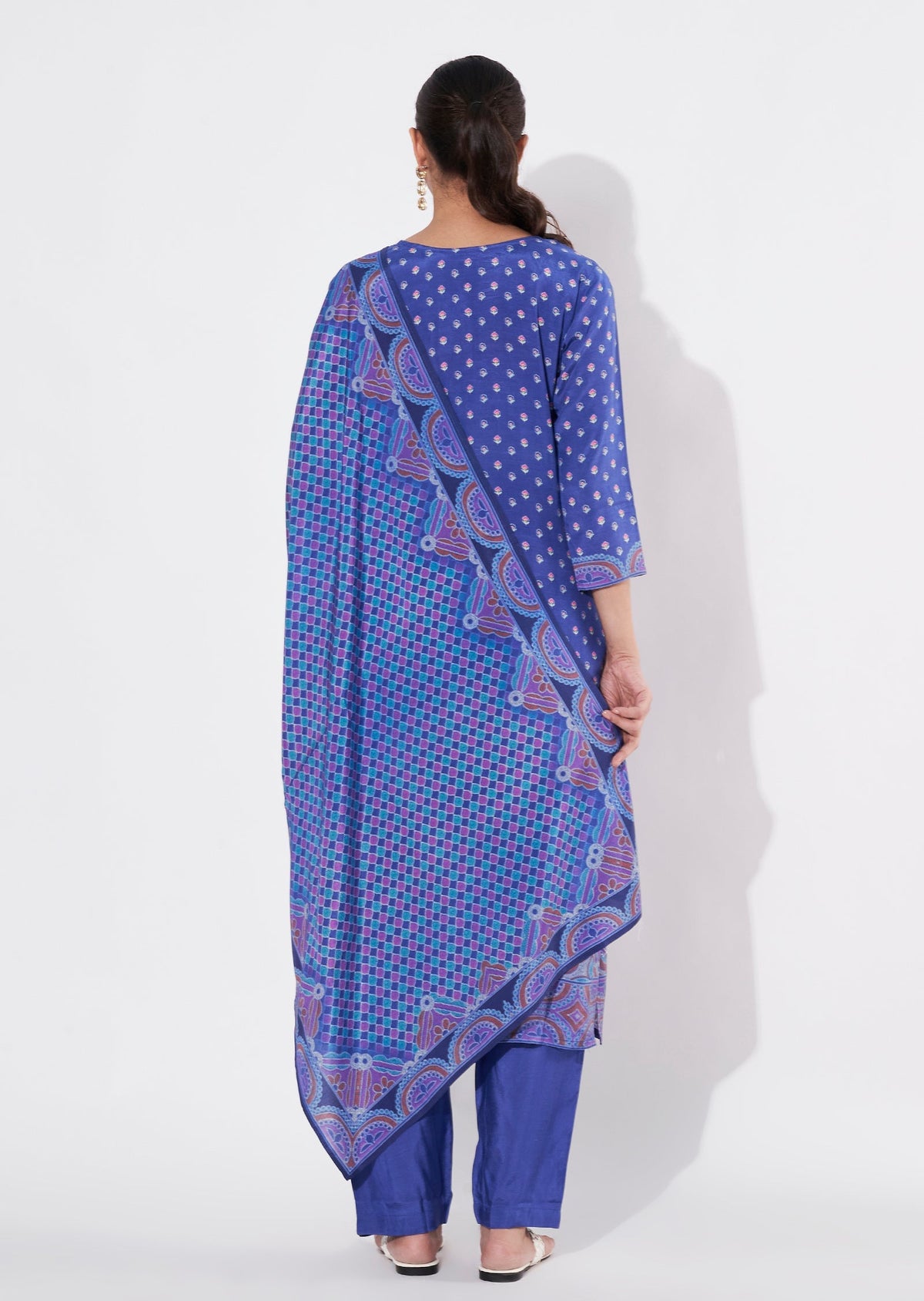Ink Blue Muslin Straight cut suit