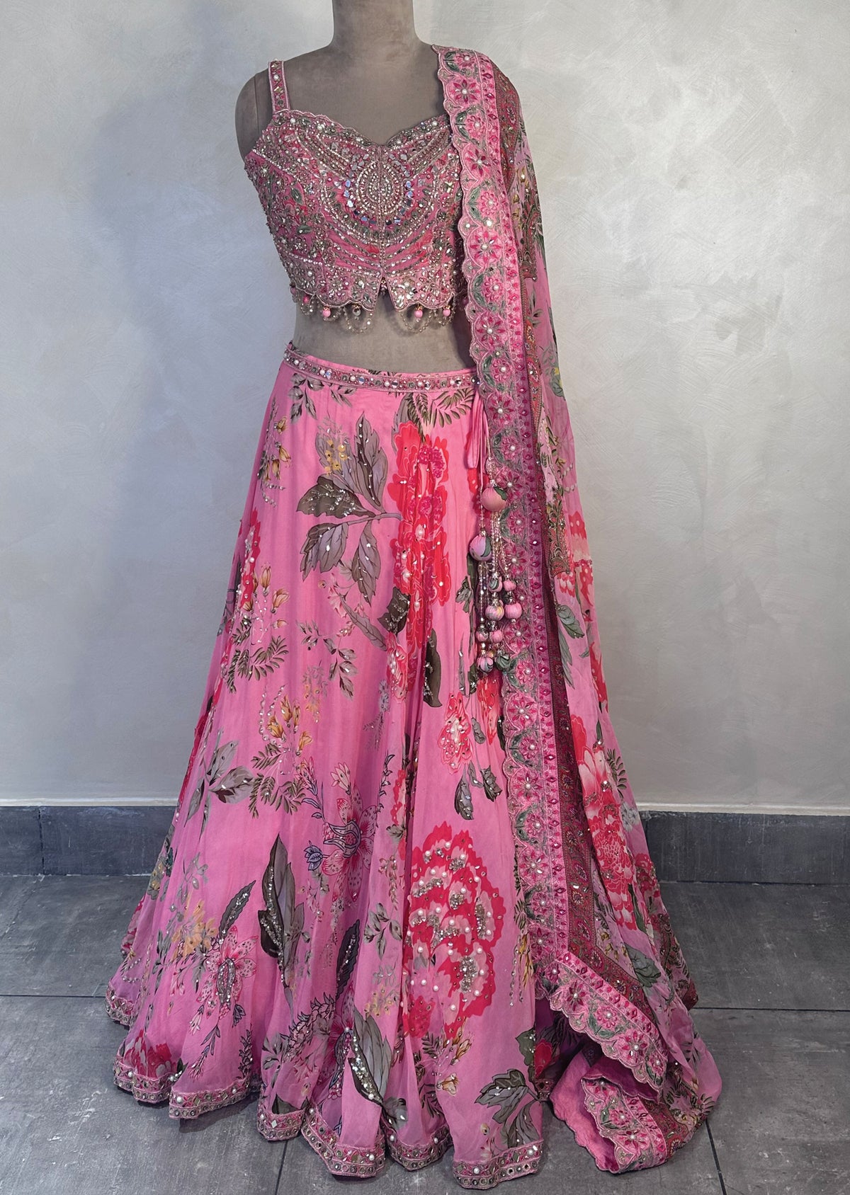 Light Pink Georgette Lehenga set