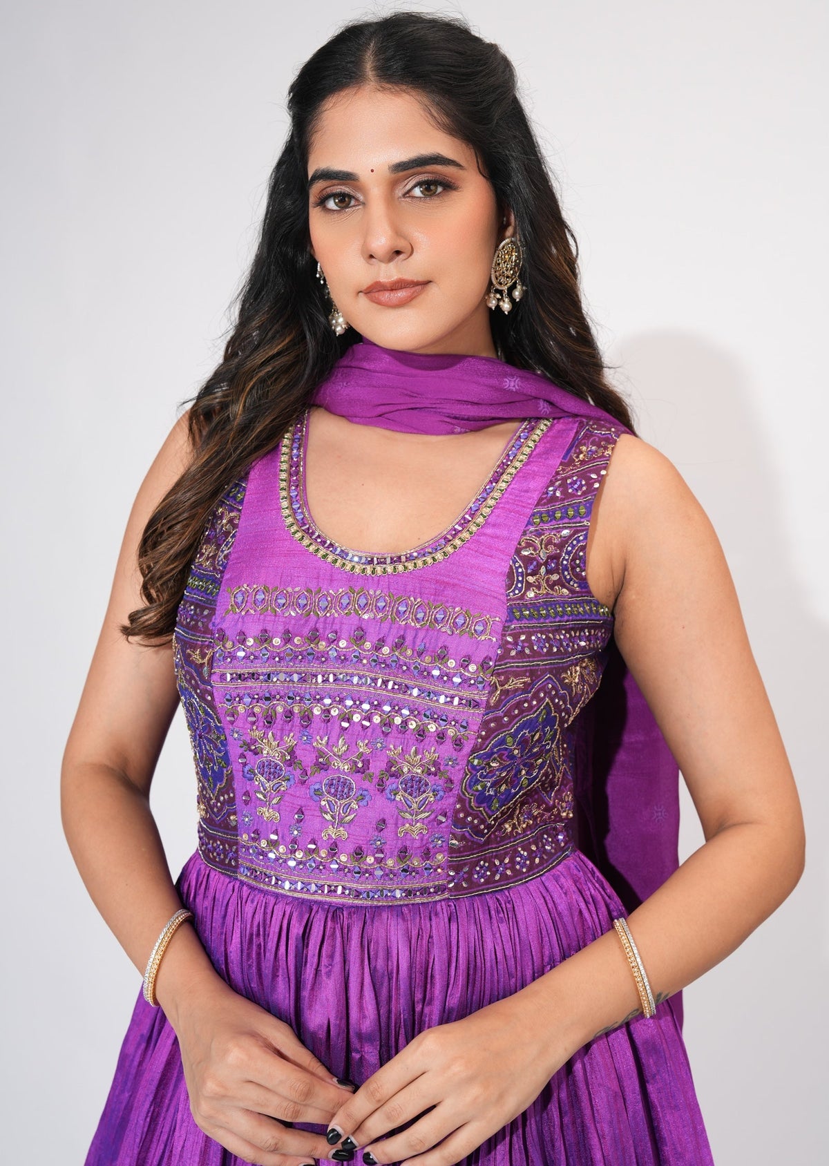 Purple Silk Anarkali Suit