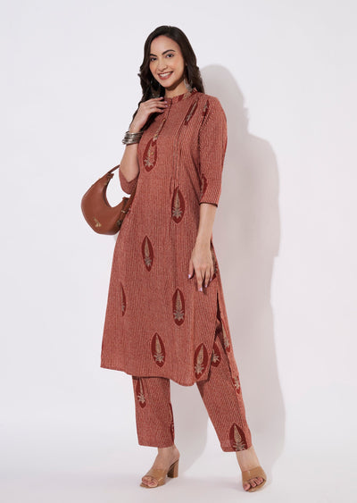 Maroon Cotton Kurti set