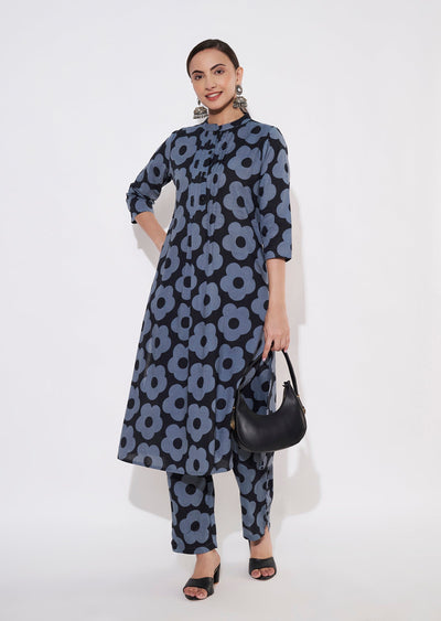 Grey Cotton Kurti set
