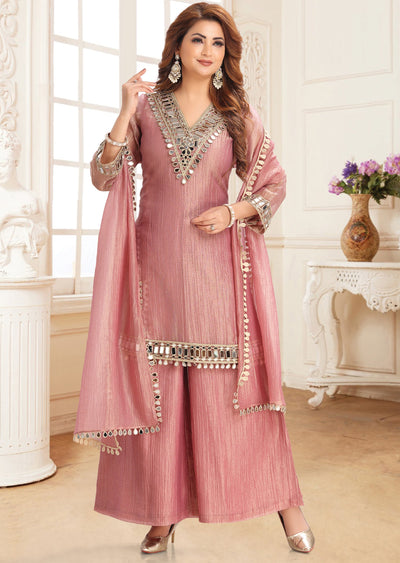 Peach Salsa Palazzo Set