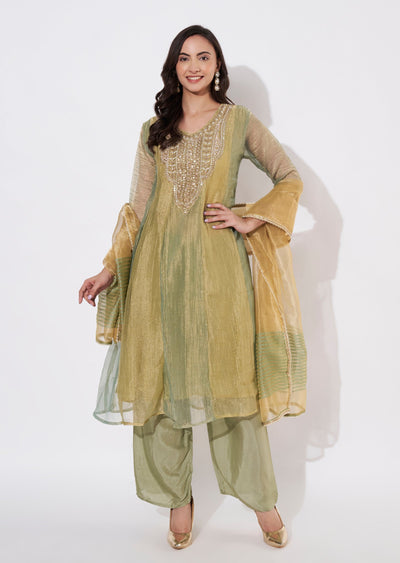 Pista Green Salsa Anarkali suit