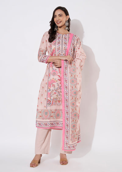 Dusty Peach Cotton Straight cut suit