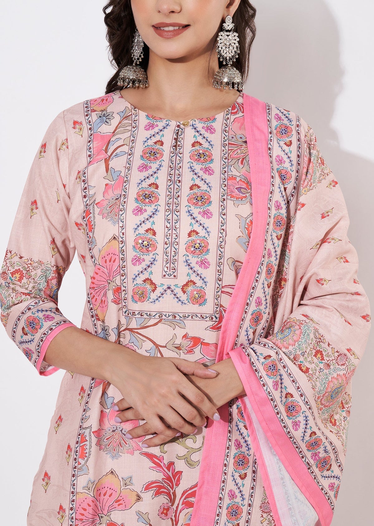Dusty Peach Cotton Straight cut suit