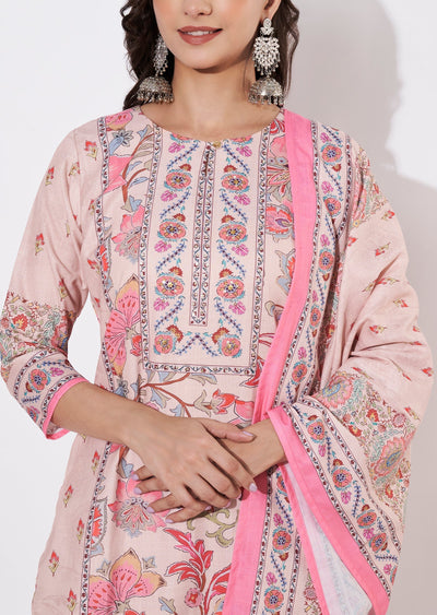 Dusty Peach Cotton Straight cut suit