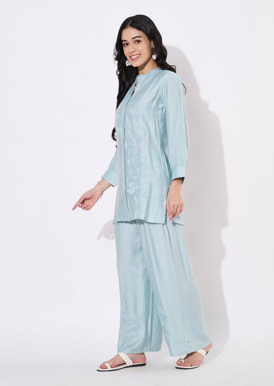 Blue Gold Fusion wear kurti