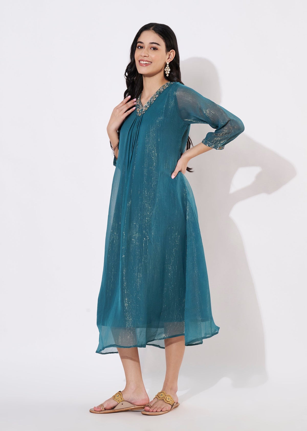 Rama Green Salsa Frock style kurti