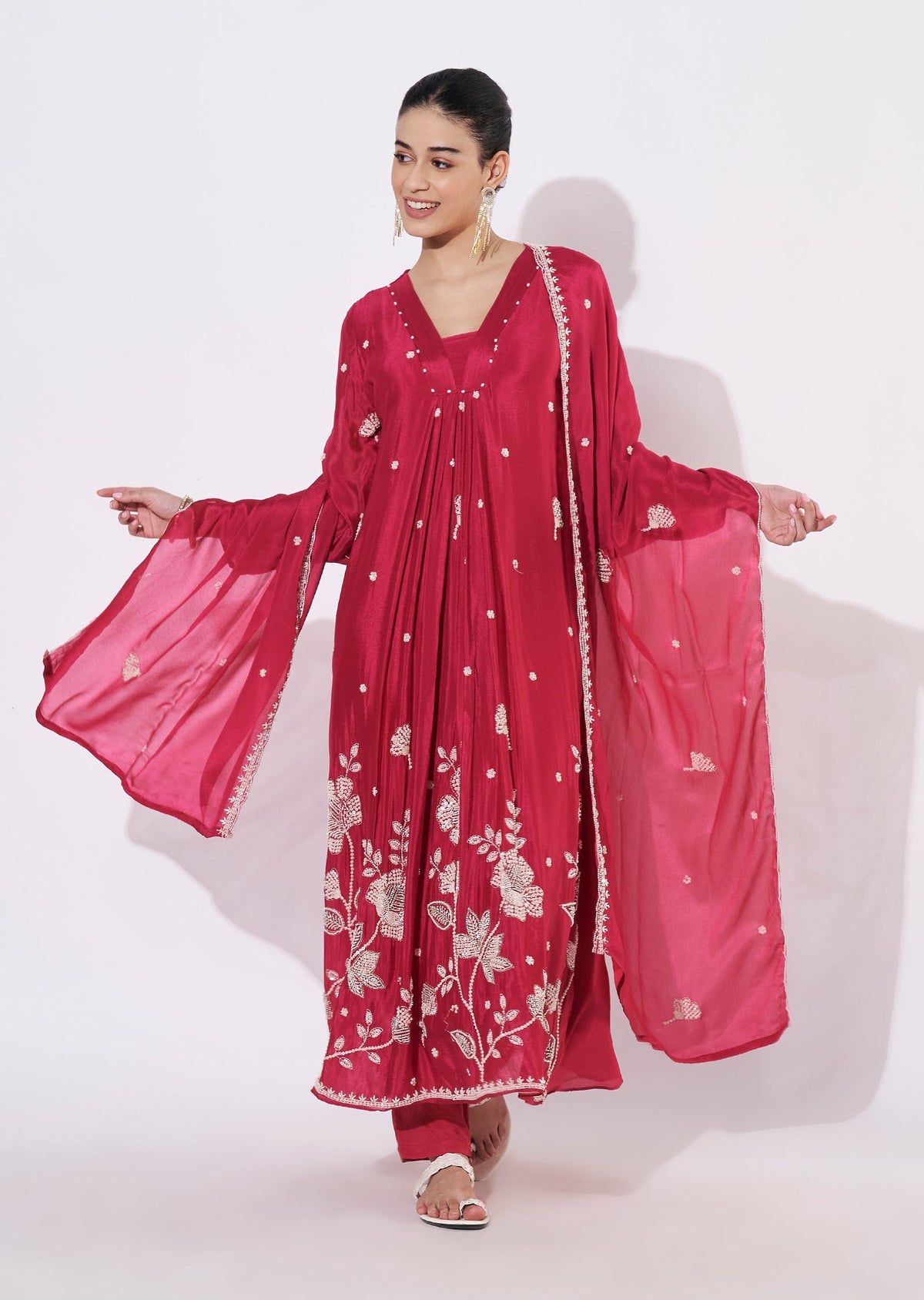 Pink Silk Anarkali Suit