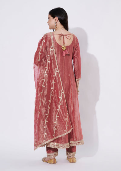 Onion Pink Salsa Anarkali Suit