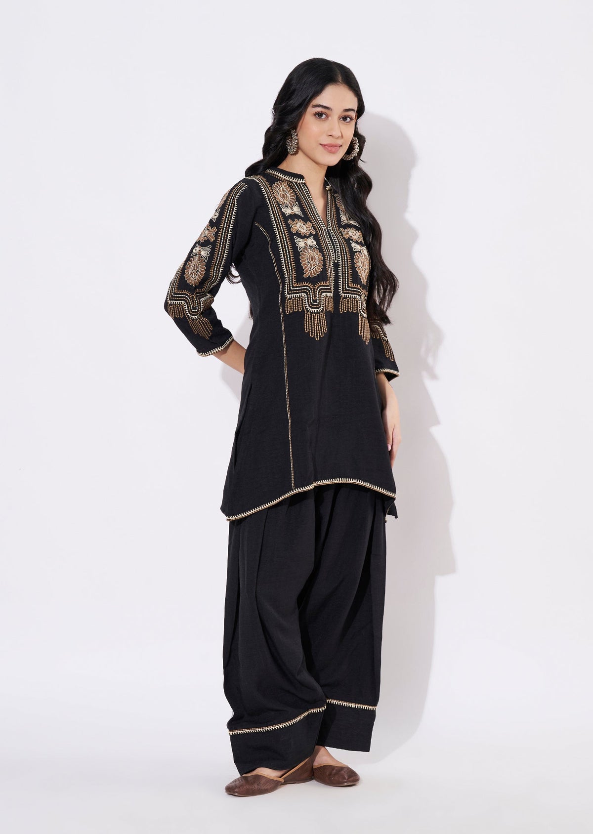 Black Polynesian Fusion wear kurti