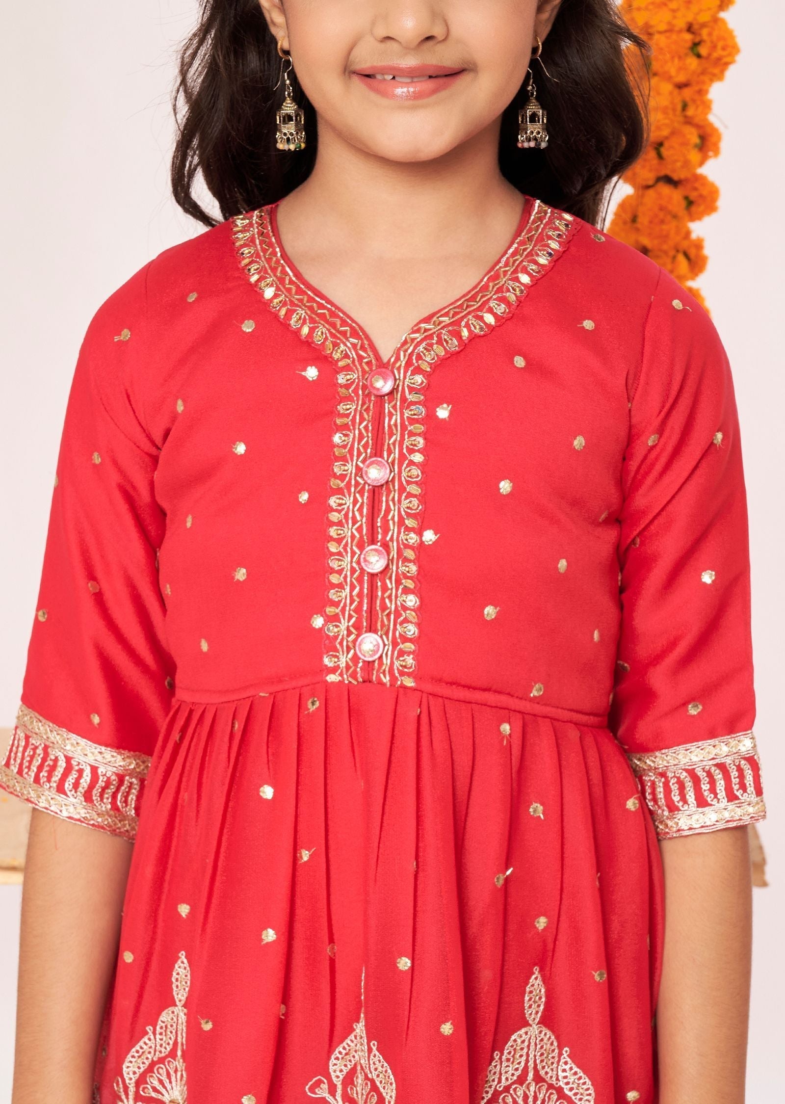 Pink Georgette Gharara Set