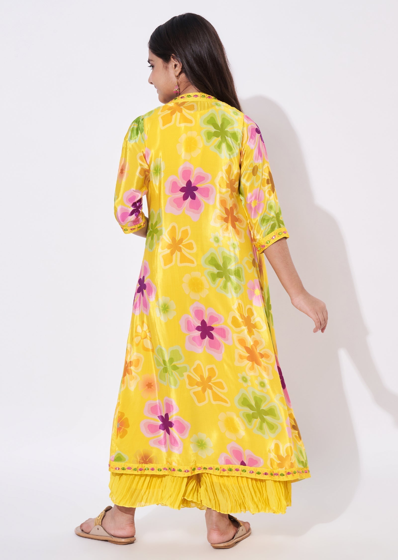 Yellow Crepe Gharara Set