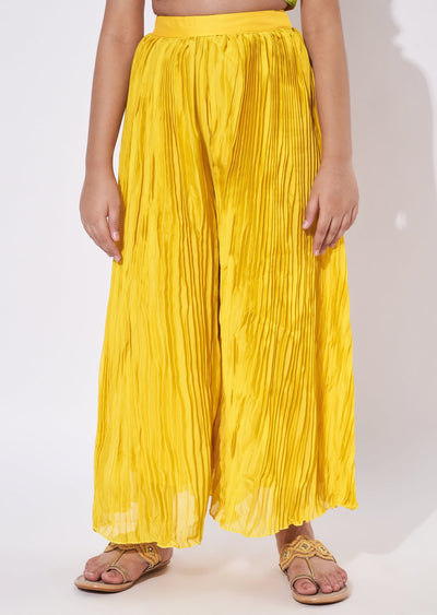 Yellow Crepe Gharara Set