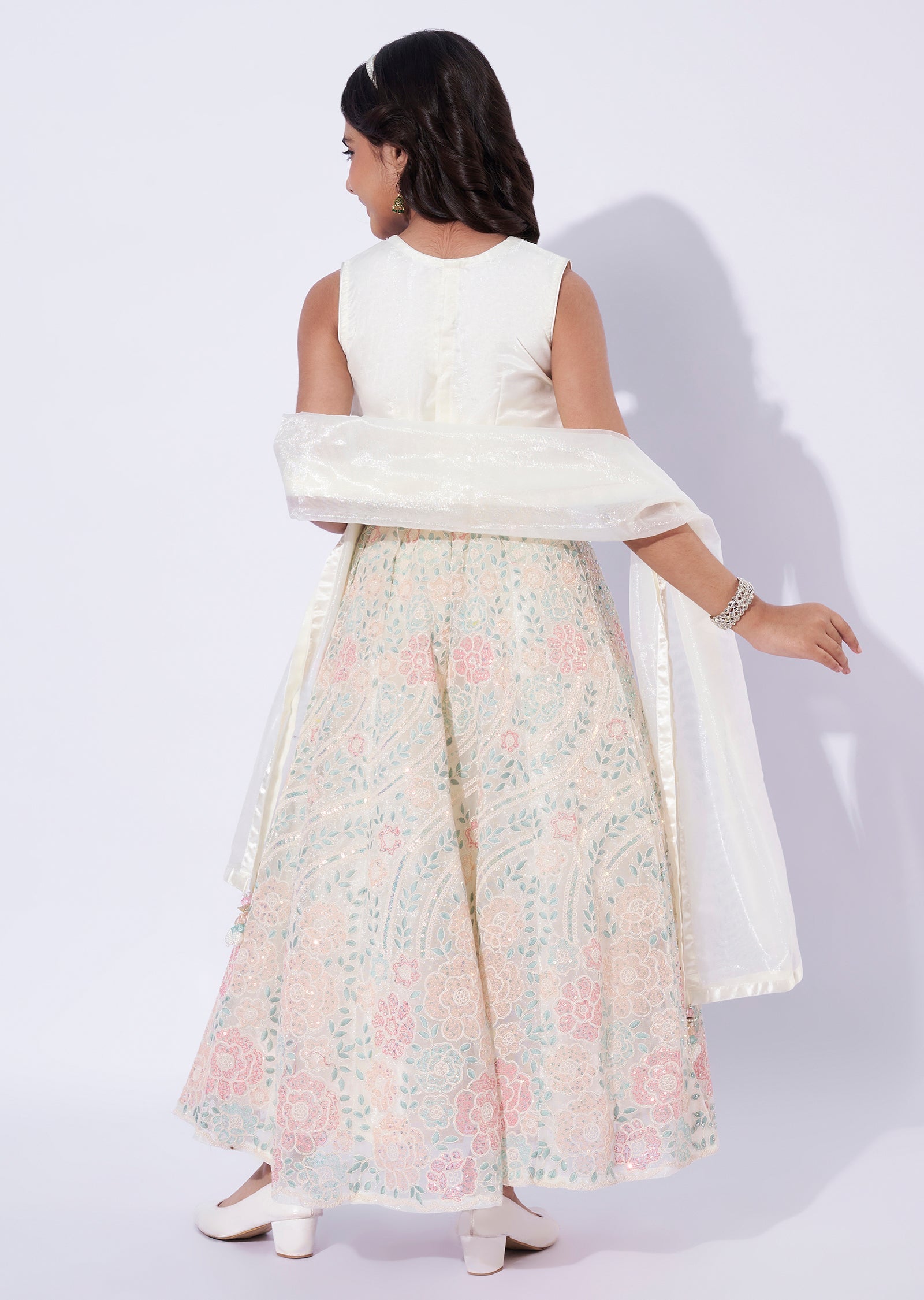 Off White Girls Ghagra Choli