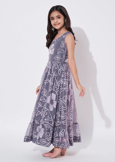 Lavender Brasso Ethnic Gown