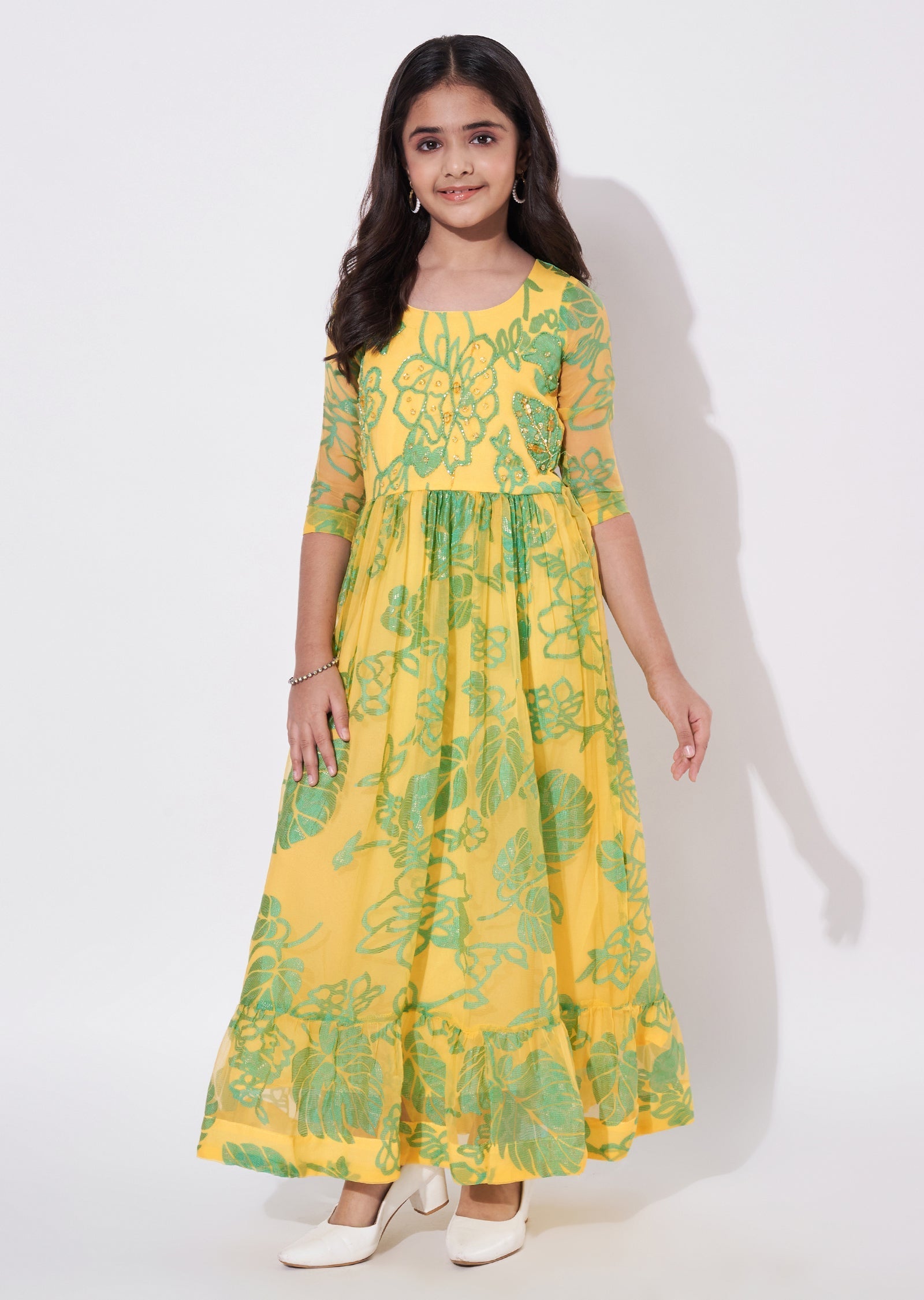 Yellow Brasso Ethnic Gown