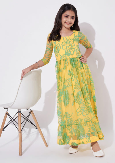 Yellow Brasso Ethnic Gown