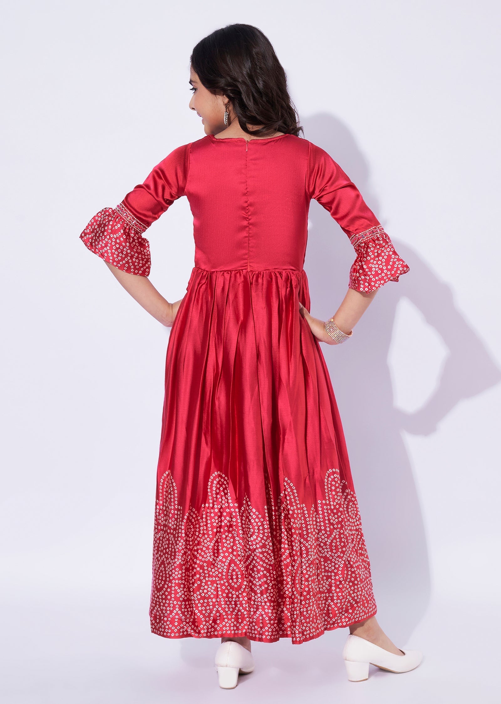 Pink Satin Girls Gown