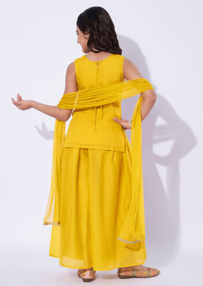 Yellow Georgette Girls Sharara