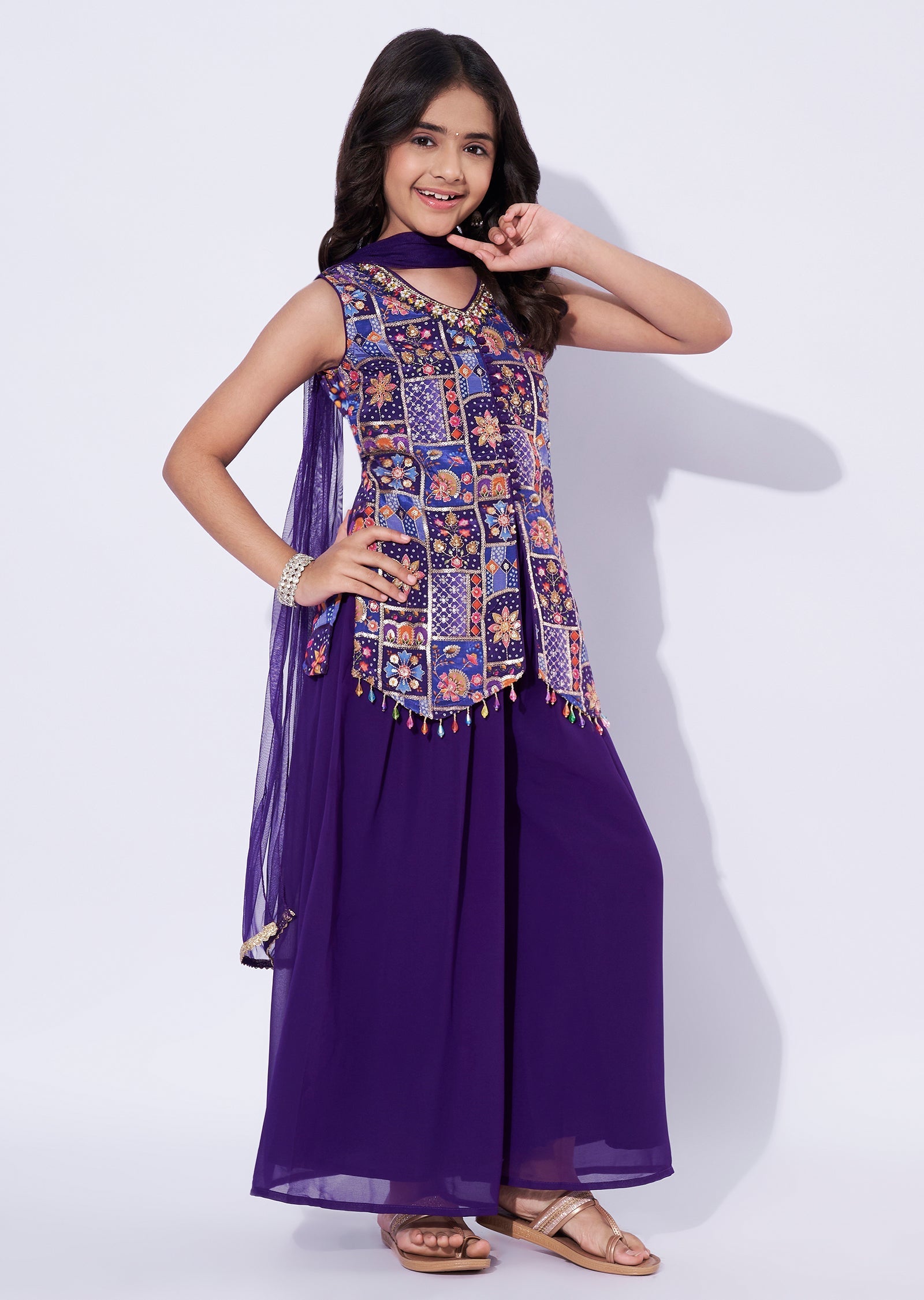 Purple Chinnon Gilrs Sharara