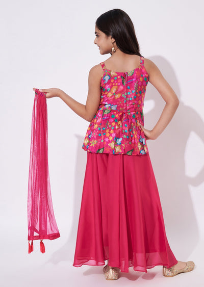 Rani Pink Georgette Gharara Set