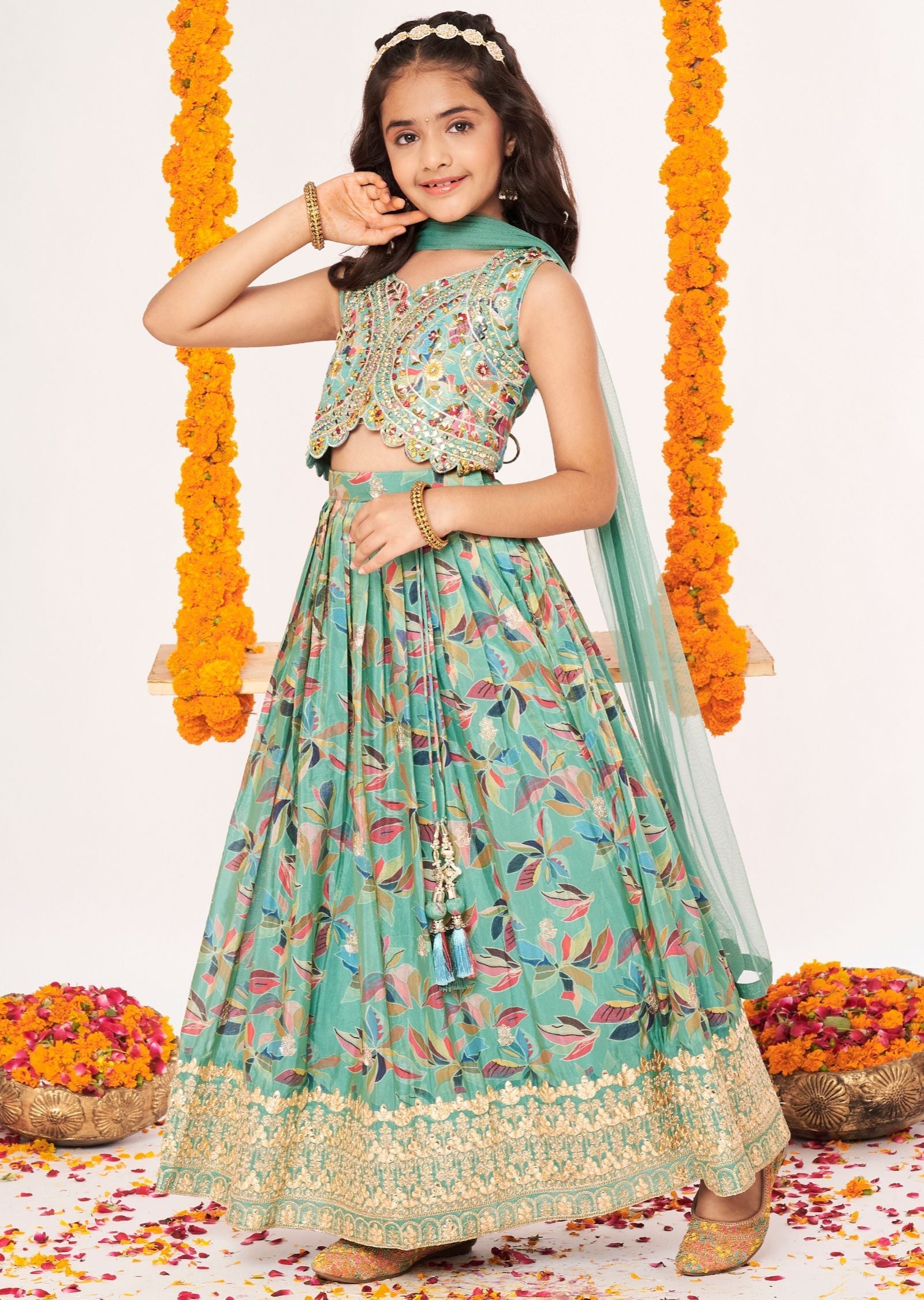 Light Green Tissue Lehenga
