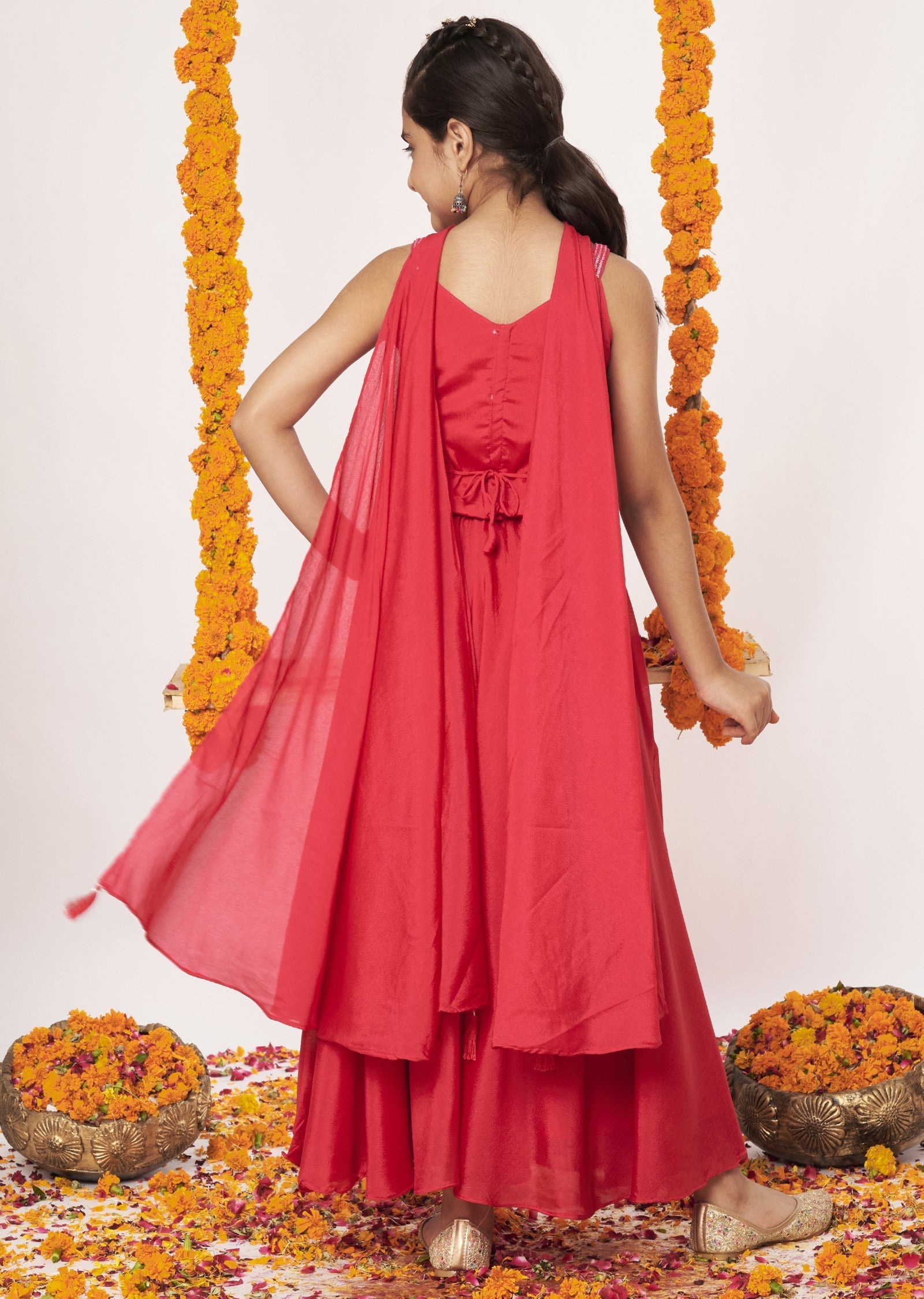 Rani Pink Chinnon Gharara Set