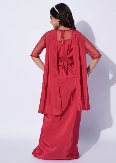 Magenta Crepe Girls Ghagra Choli