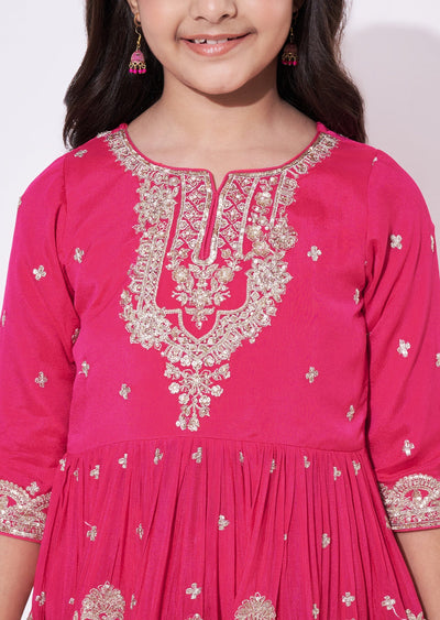 Rani Pink Chinnon Gharara Set