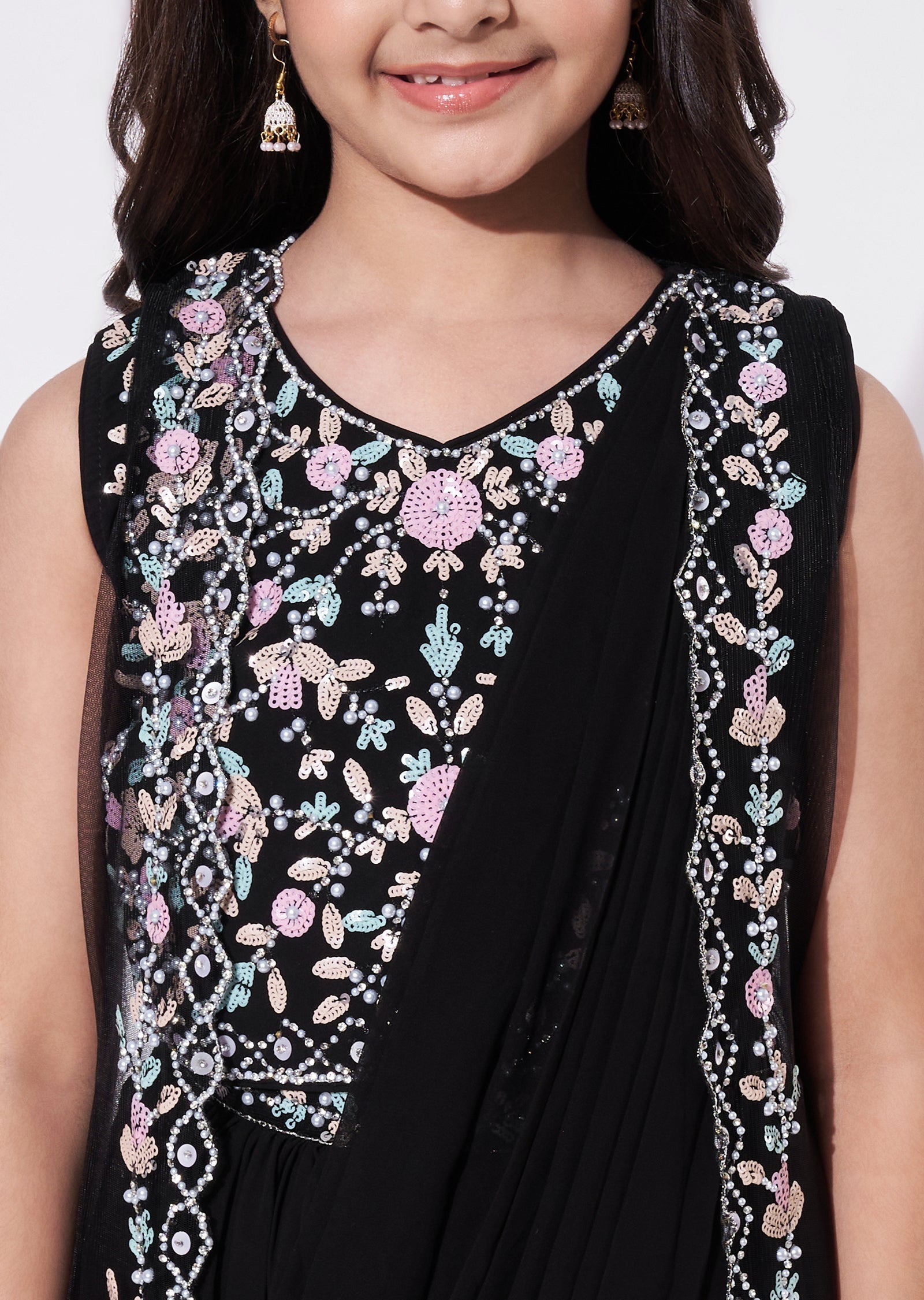 Black Georgette Lehenga