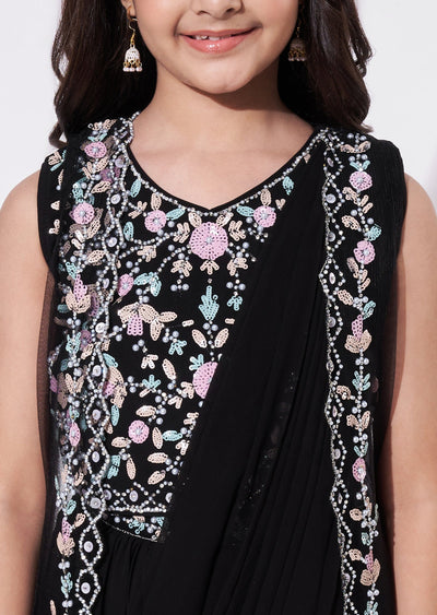 Black Georgette Lehenga