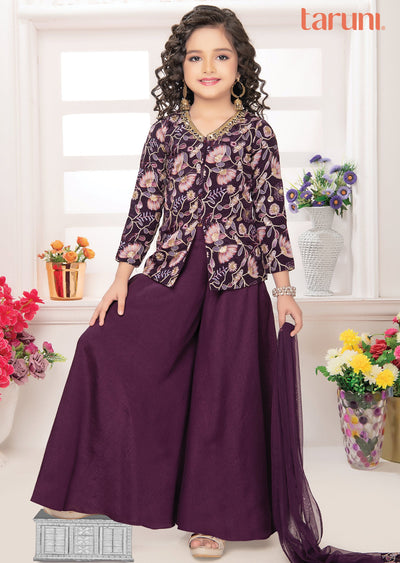 Purple Chinnon Kids Shararas Ghararas