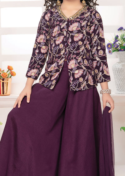 Purple Chinnon Kids Shararas Ghararas