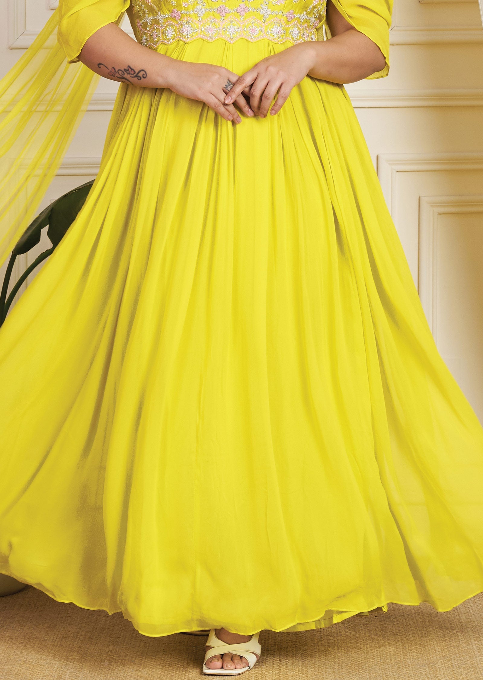 Yellow Georgette Anarkali Suit