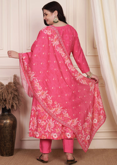 Pink Dola Silk Anarkali Suit