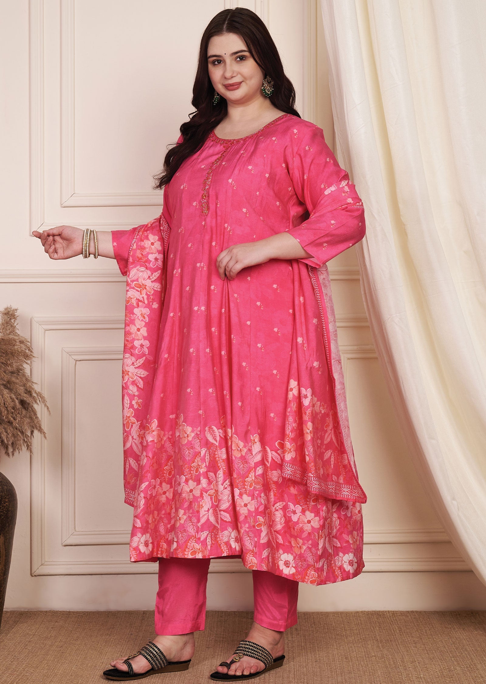 Pink Dola Silk Anarkali Suit