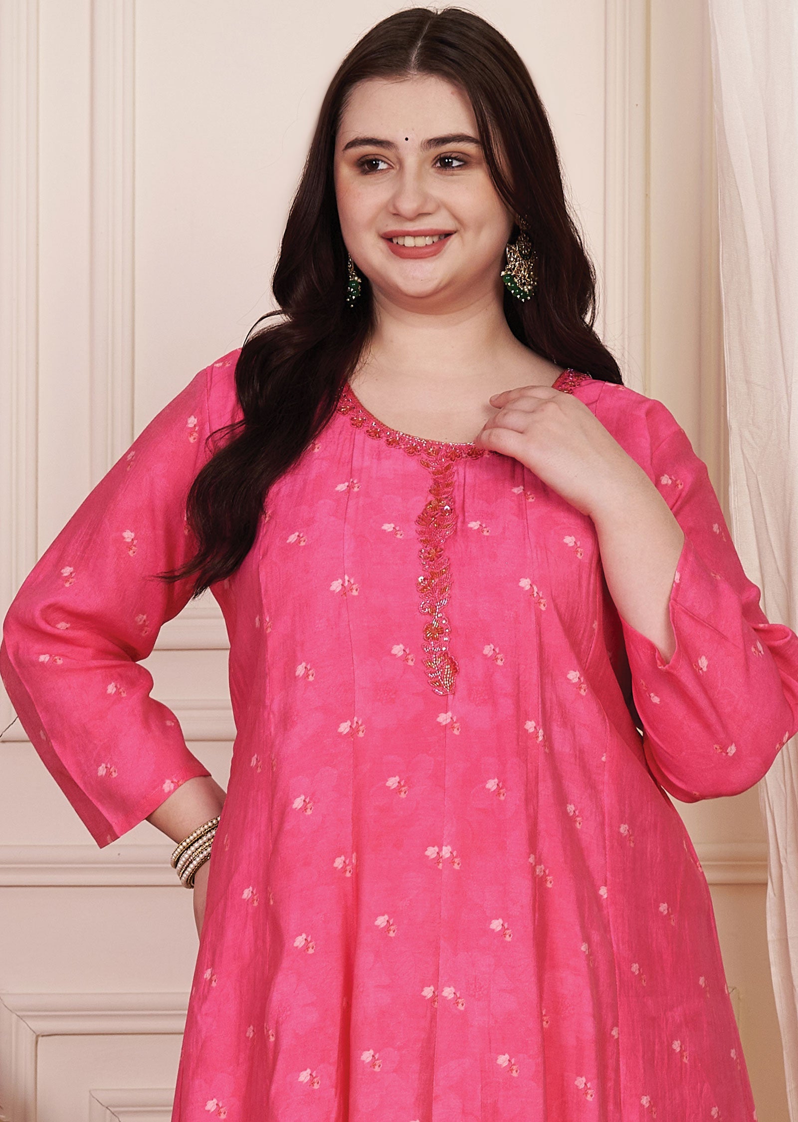 Pink Dola Silk Anarkali Suit