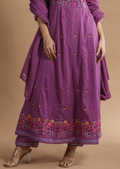 Light Purple Cotton Anarkali