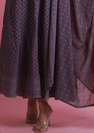 Lavender Georgette Anarkali