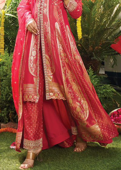 Maroon Tissue Silk Anarkali