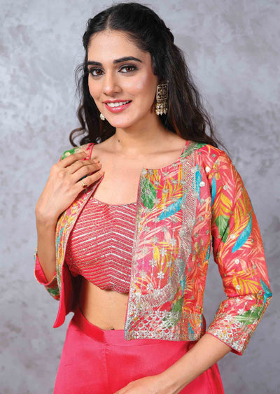 Shimmer & Chinnon Embroidered Fusion/Indo-Western Set