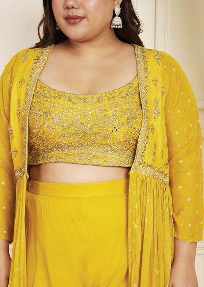 Mustard Yellow Silk Palazzo Set
