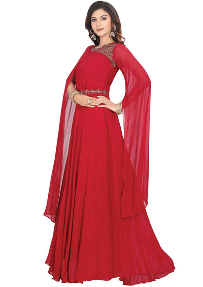 Rani Pink Georgette Embroidered Gown